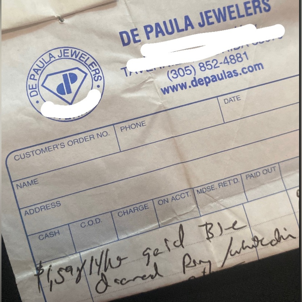 Solid 14k White Gold Ring With Blue Diamonds - image 2